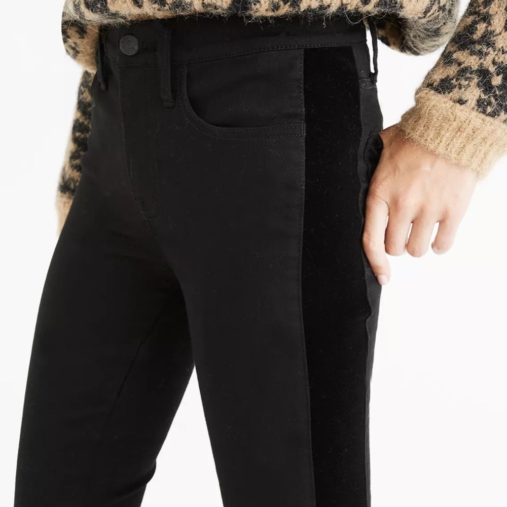 Madewell Velvet Tuxedo High-Rise Skinny Jeans